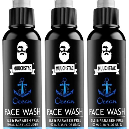 Muuchstac Ocean Face Wash for Men | Fight Acne & Pimples, Brighten Skin, Clears Dirt, Oil Control, Refreshing Feel - Multi-Action Formula (3x100 ml)